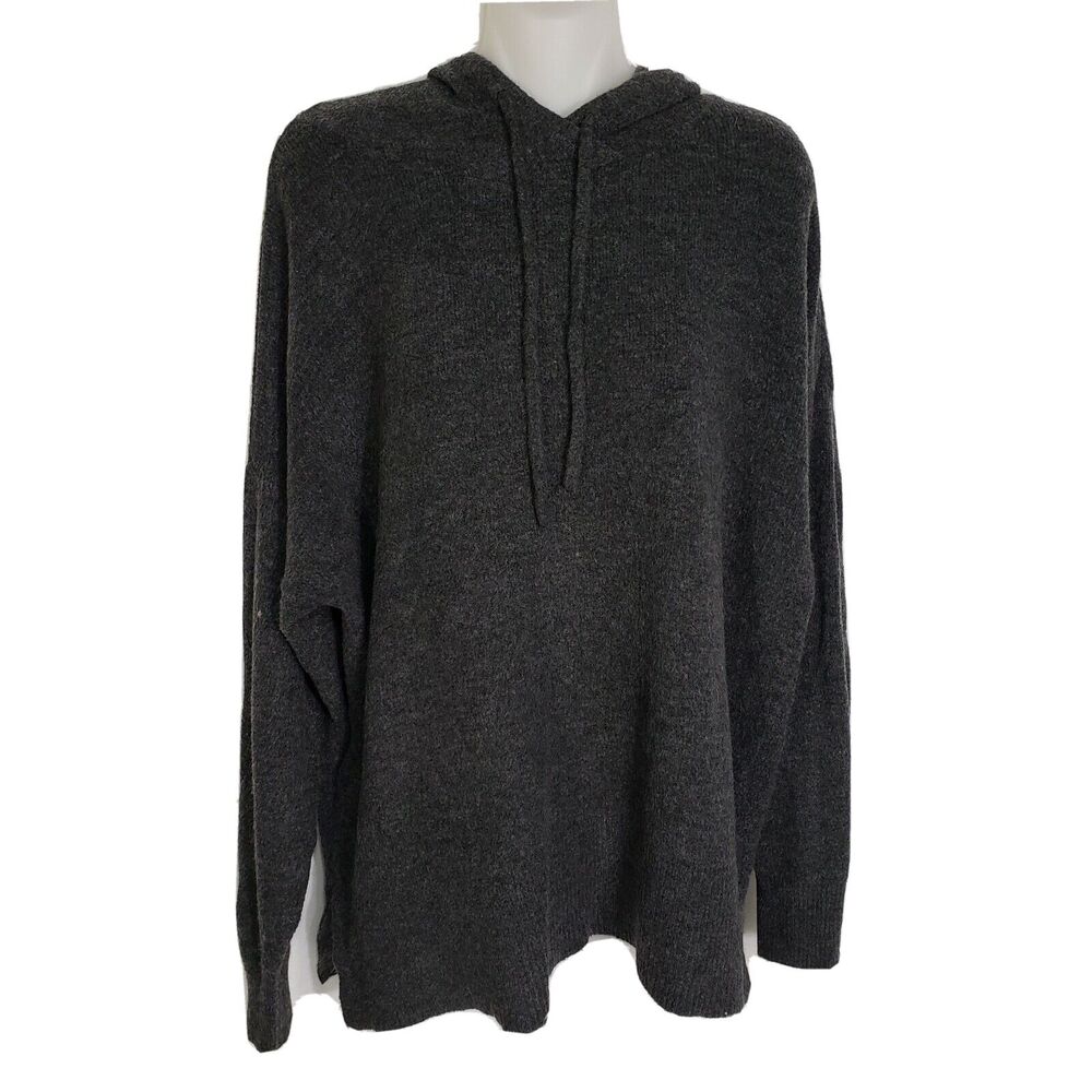 Victoria's Secret Womens Sweater Size Small Pullover Drawstring Hoodie Charcoal